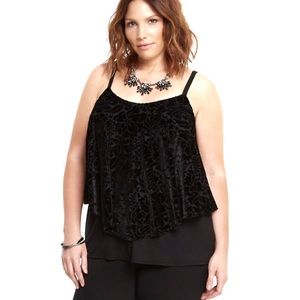 Torrid Velvet Layered Burnout Tank Top